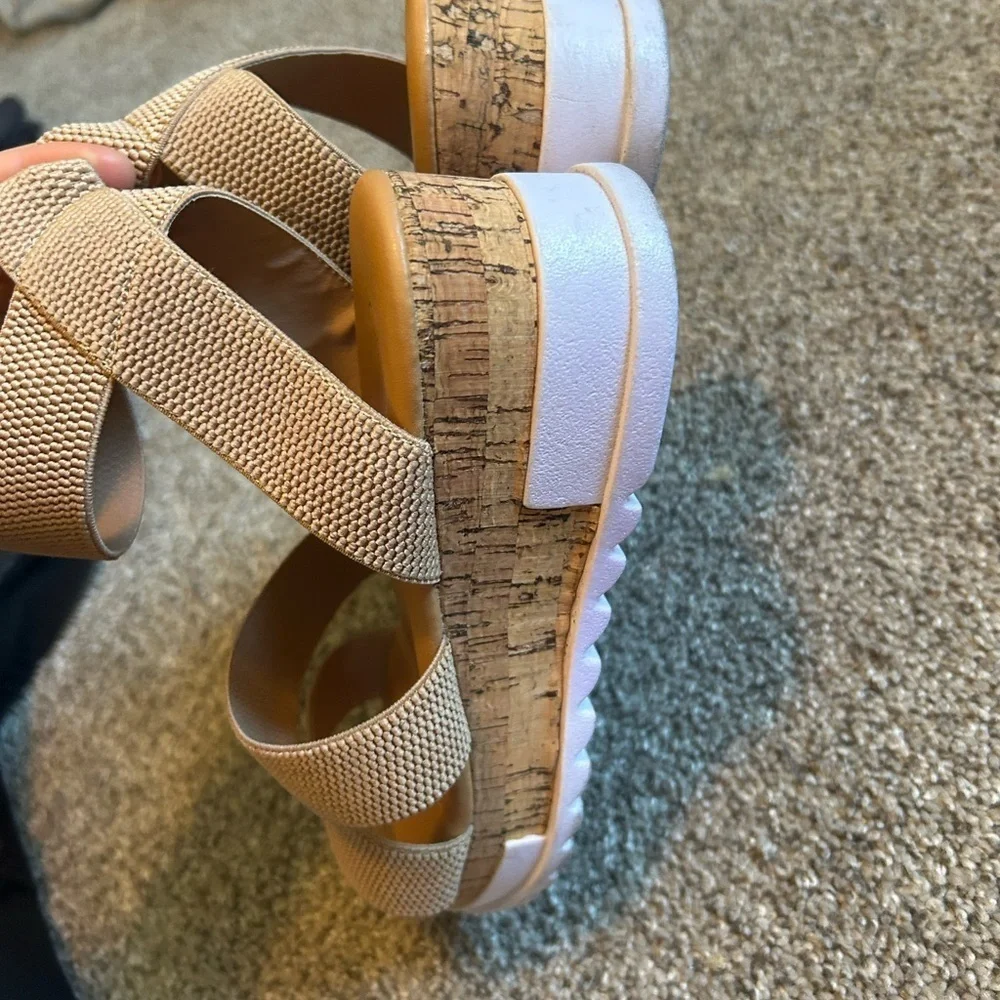 Open toe ankle strap casual platform espadrilles wedge sandals